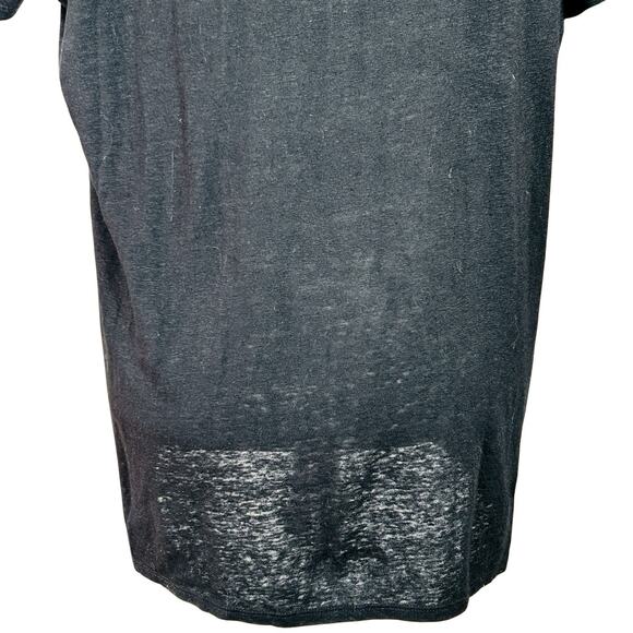 Eileen Fisher Linen V Neck Top Womens Large Black Beaded Goth Quiet Luxury Chic - Picture 8 of 15